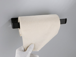 Sanga Black Self Adhesive Bathroom Towel <b>Rack</b> Stainless Steel 304 Wall Mounted Toilet <b>Roll</b> Holders - Product Image 6