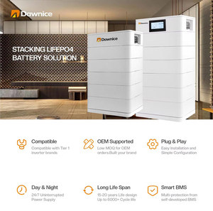 Système de stockage d'énergie solaire domestique tout-en-un 51,2 V 5 kW 10 kW 20 kW 48 V 5 kWh avec batterie empilable - Product Image 2