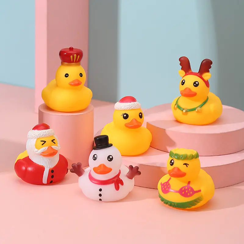 1pcs Rubber Ducks Baby Bath Toys Kids Shower Bath Toy Float Squeaky Sound Duck Funny Swimming Water Play Game Gift For Children