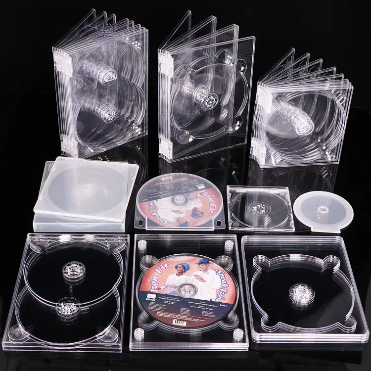 YUZMEI Plastic Blu-Ray Cases Standard Clamshell CD DVD Cover Muti Disc DVD Cases 7MM 14MM Black Single Disc DVD Cases