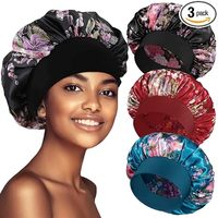 Bonnet de nuit unisexe en satin, grande taille, avec large bande élastique réglable, doux, pour cheveux longs, bouclés et tresses, toutes saisons, vente en gros