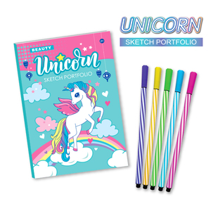 ชุดสมุดบันทึกยูนิคอร์นสุดมหัศจรรย์พร้อมชุดไดอารี่สำหรับเด็กอายุ6-12ปีการเขียนและศิลปะที่สร้างสรรค์ของขวัญแบบพกพาสำหรับการเดินทางกระเป๋าเป้สะพายหลัง - Product Image 3