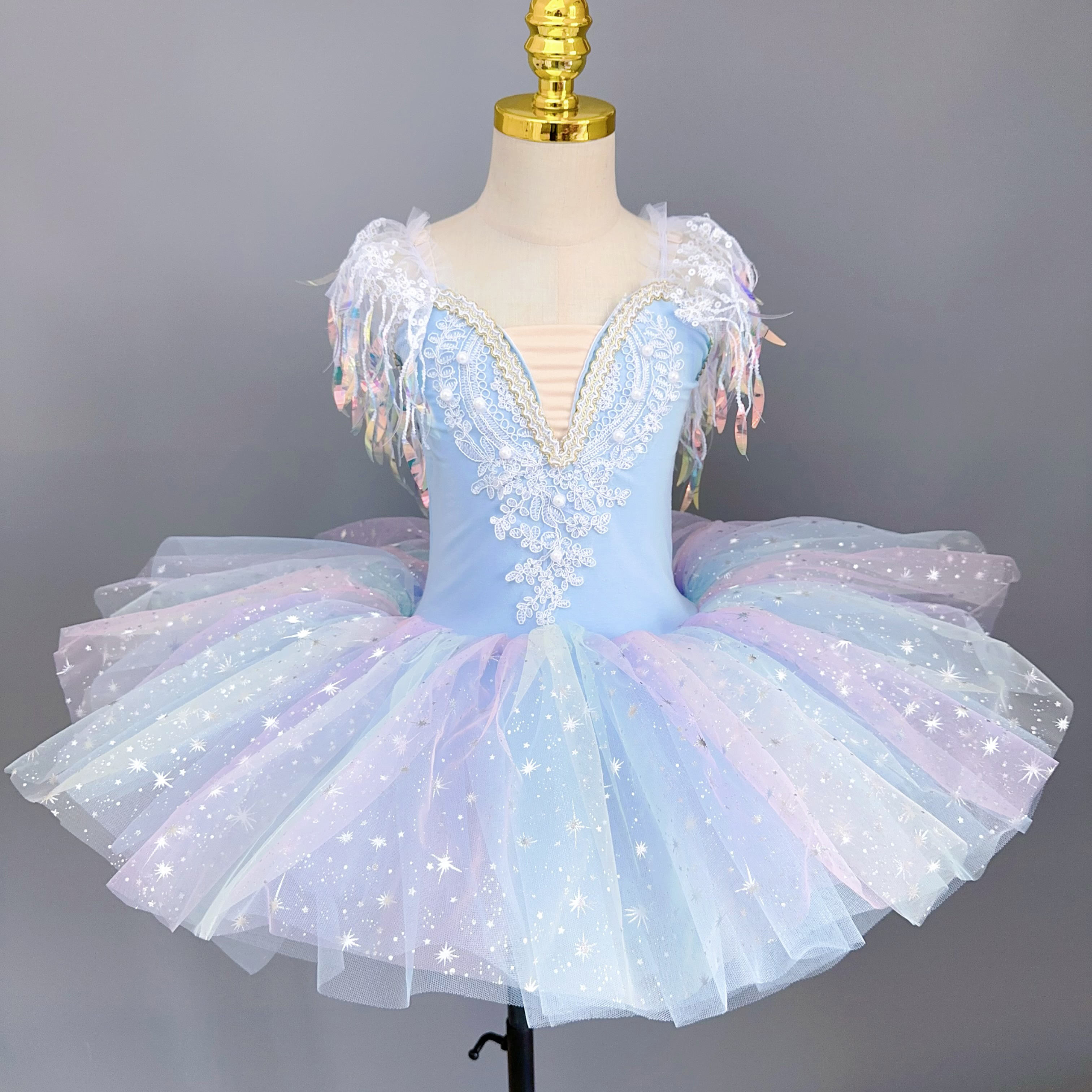 Light blue colorful starry sky