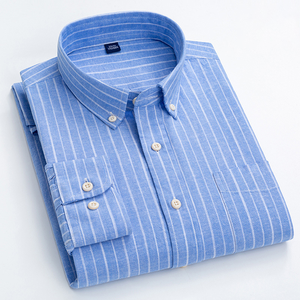 100% coton et mode hommes chemise décontracté à manches longues printemps chemise affaires formel mince tendance vêtements pour hommes - Product Image 2