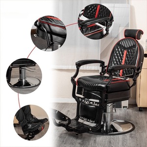Fauteuil de Barbier Haut de Gamme Noir Moderne de Qualité Supérieure pour Hommes – Vente en Gros de Mobilier de Salon de Coiffure - Product Image 5