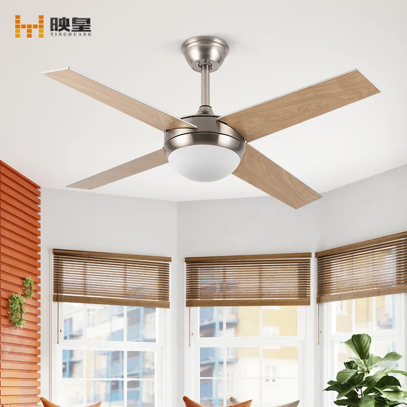 52 Inch Gỗ Blades Thiết Kế Điện Trang Trí Quạt Trần Với Đèn LED