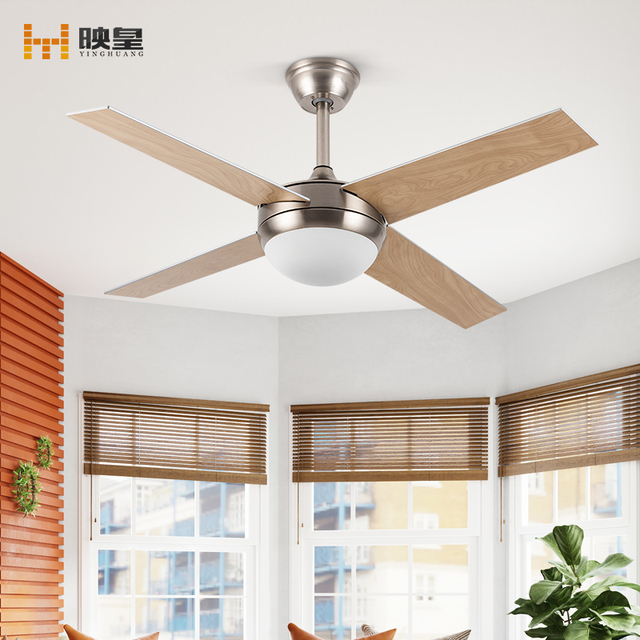 52 Inch Wood Blades Electric Designer Decorative Ceiling Fans With LED Lights