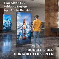 Affichage publicitaire numérique LED vertical extérieur P2.6 sur pied avec verre trempé de protection, WiFi 4G et contrôle par cluster