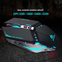 Souris de jeu bon marché à lumière respirante RVB 7 couleurs, filaire USB, optique, rétroéclairée, ergonomique pour PC, ordinateur portable, jeu universel