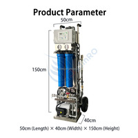 Système de purification d'eau mobile portable 500L/H par osmose inverse, machine à osmose inverse à poussée manuelle pour le nettoyage extérieur et les situations d'urgence