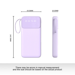 Công suất cao 10000mAh ABS Li-Polymer Micro/Type-C/USB-A ngân hàng điện thuận tiện 5V/2A đầu ra 10 Wát du lịch Trạm điện - Product Image 6