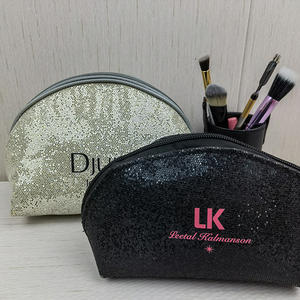 Hợp Thời Trang Sáng Màu Hồng Lưới Du Lịch Da Sáng Bóng Gel Sequin Bạc Bling <span class=keywords><strong>Make</strong></span> <span class=keywords><strong>Up</strong></span> Pouch Glitter Trang Điểm Mỹ Phẩm Bag Set - Product Image 3