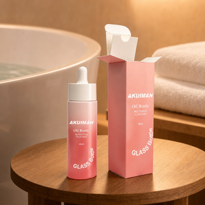 ขวดแก้วหยดสีชมพูไล่เฉดขนาด 60 มล. เป็นมิตรกับสิ่งแวดล้อม พร้อมกล่องบรรจุภัณฑ์กระดาษแข็ง - Product Image 1