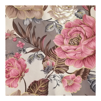 Tissu de rembourrage en velours à imprimé de fleurs et de chaîne