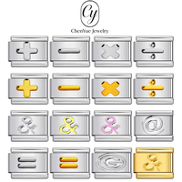 Nouveau Bracelet Modulaire Style Breloque Italienne Série Symbole Numérique 2026 en Acier Inoxydable Estampillé, Accessoire Élastique DIY
