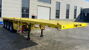 Semirremolque de Plataforma Plana de Acero de 4 Ejes Personalizable, Capacidad de Carga de 30000 kg, Variaciones en la Longitud de la Plataforma, Especificaciones de Neumáticos para Remolque de Camión - Product Image 3