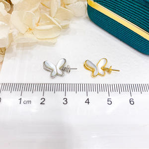 Colgante de Plata S925 para Manualidades, Collar de Mariposa Vacío con Cuentas Redondas de 8-12 mm, Chapado en Oro de 18K para la Creación de Joyas - Product Image 3