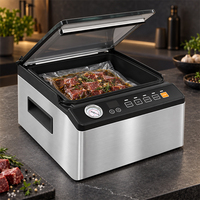 Machine d'emballage sous vide avec manomètre et barres de scellage doubles pour sacs gaufrés lisses et sacs en aluminium OEM ODM