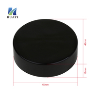 Bouchons à vis en plastique PP noir avec logo personnalisé et joint d'étanchéité hermétique, fermetures de pots de crème cosmétique de 30g et 50g à filetage de précision