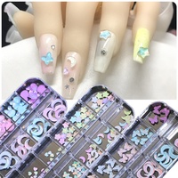 Fantaisie Verre K9 Diamant 3D Nail Charms Lune Étoile Papillon Moka Strass Manucure Accessoires