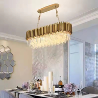Lustre suspendu en cristal de luxe moderne sur mesure pour hôtel, grand modèle doré, pour décoration intérieure