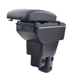 ที่เท้าแขน vtear ชาร์จ USB เพิ่มความสูงสองชั้นจัดเก็บเนื้อหากลางกล่องเก็บของที่วางแขนอุปกรณ์เสริม ABS สำหรับฮอนด้าฟิตแจ๊ส - Product Image 1