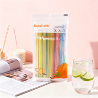 Pailles colorées jetables pailles en plastique épaissi de qualité alimentaire de haute qualité pour les boissons au lait thé café