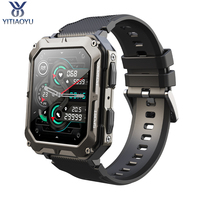 Jam Tangan Pintar C20 Pro Square IP68 Tahan Air Layar TFT Android Pelacak Kebugaran & Tidur Tali Silika Gel