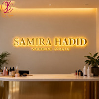 Enseigne commerciale en acrylique rétroéclairée, enseigne 3D pour réception de spa, enseigne extérieure personnalisée, lettres miroir dorées, enseigne LED pour salon de beauté