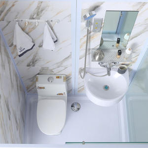 מזג זכוכית מקלחת חדר מקלחת פשוט אמבטיה בקתה עם אסלה לשטוף אגן - Product Image 2