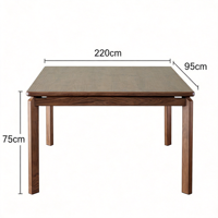 Table à manger en bois massif de noyer sud-américain de qualité supérieure, épaisseur 4,5 cm, jointure à mortaise et tenon, écologique et imperméable, mobilier pour la maison