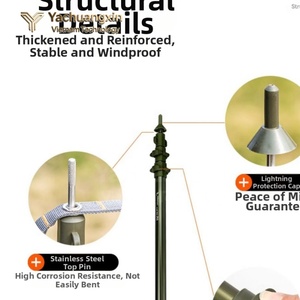 Outdoor aluminum alloy <b>canopy</b> pole, quick retractable camping <b>tent</b> support pole, entrance hall fixed pole, lightweight camping - Product Image 1