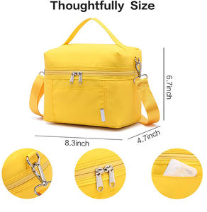 Bolsa térmica de almuerzo con aislamiento de nailon impermeable portátil personalizada para adultos y niños, bolsa de almuerzo escolar - Product Image 3