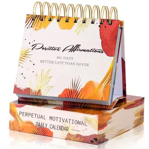 Benutzer definierter Mini-Stand kalender 2024 Motivational 365 Inspirational Daily Flip Desk-Kalender