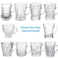 Verres à shot HANDGRIP, petites tasses à café, style britannique, temps de loisirs, tasses à thé de l'après-midi, qualité diamant, verrerie délicate en gros