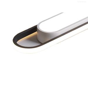 Lámpara de Techo LED Moderna Minimalista de Rejilla Ovalada para Sala de Estar, Pasillo, Luz Blanca Fría, Acrílico, Control Remoto - Product Image 4