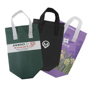 Black Cheap Non Woven Disposable Cooler Bag Takeaway Cold Hot Drinks Coffee Delivery Thermal Insulated Letter Pattern - Product Image 6