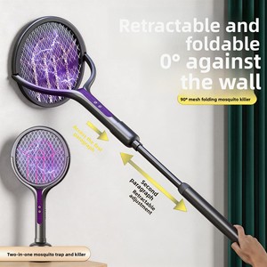 <span class=keywords><strong>Raquette</strong></span> anti-<span class=keywords><strong>moustiques</strong></span> électrique rechargeable 2-en-1, rétractable, pliable et automatique, <span class=keywords><strong>pour</strong></span> usage domestique - Product Image 2