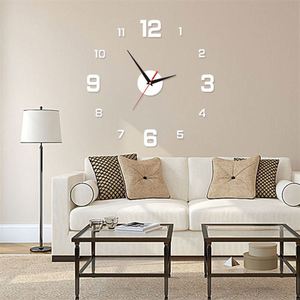 Horloge murale créative 3D en acrylique sans cadre, horloge numérique DIY, autocollants muraux, horloge silencieuse pour la décoration de l'hôtel, du salon et de la chambre à coucher - Product Image 4