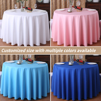 Nappes blanches 120cm Lavable Décoratif Lin Coton Table Vêtements Couverture Table Banquets Buffet Nappe Ronde