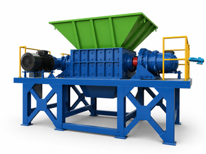 Broyeur à double arbre pour le traitement des déchets PS-800, moteur et engrenages de 20 kW pour le recyclage de divers pneus et de la caoutchouc plastique - Product Image 3