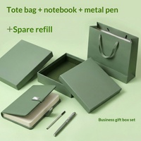 Ensemble cadeau de carnet A5 en similicuir de luxe léger pour bureau, personnalisable avec logo pour usage professionnel