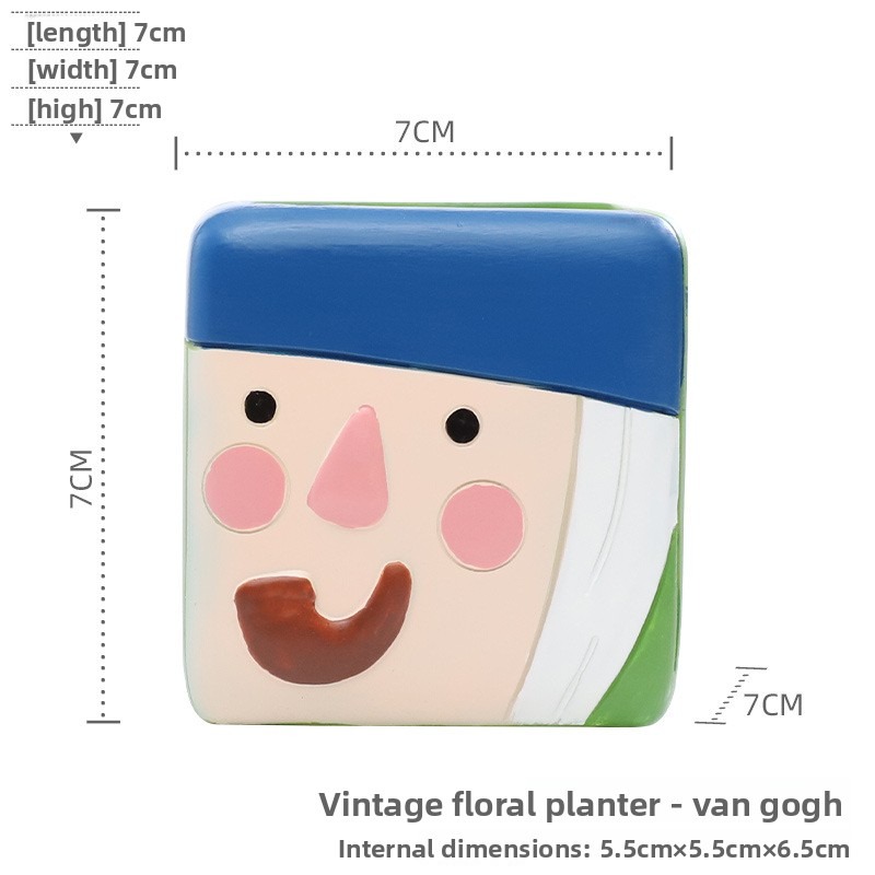 Vaso da fiori vintage colorato in stile letterario - Van Gogh