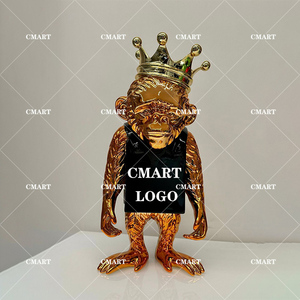 Scultura Personalizzata Trendy Scimmia di Banksy Graffiti Dream Monkey Pop Art Cromata <span class=keywords><strong>Street</strong></span> Fashion Scimmia da Collezione Souvenir - Product Image 5