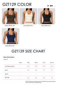 Débardeur de yoga court à col halter pour femme avec logo personnalisé, 2-en-1 superposé à rayures, coussinets amovibles, ultra doux, pour la gym, la natation, la plage et les activités sportives - Product Image 2