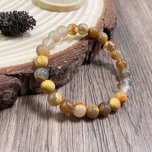 Bracelet en pierre naturelle avec perles de verre colorées, stimulant la concentration, vente en gros, réduction sur les achats en vrac, emballage anti-ternissement - Product Image 5