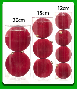 Boules de Noël floquées en velours pour décorations suspendues de sapin de Noël - Product Image 6