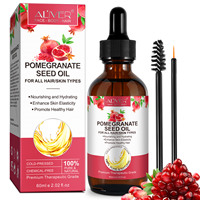 ALIVER Huile Essentielle Nourrissante Antioxydante 60ml Pressée à Froid pour Cheveux et Visage, Huile de Graine de Grenade pour Cosmétiques
