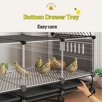 Cage à volailles extra large et robuste en acier galvanisé avec bac à fumier, anti-prédateurs, pour canards, cailles, poules, pour ferme extérieure et jardin