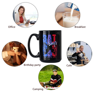 Tasse à <span class=keywords><strong>café</strong></span> en céramique 11oz 15oz blanc noir avec logo personnalisé à sublimer - Product Image 6